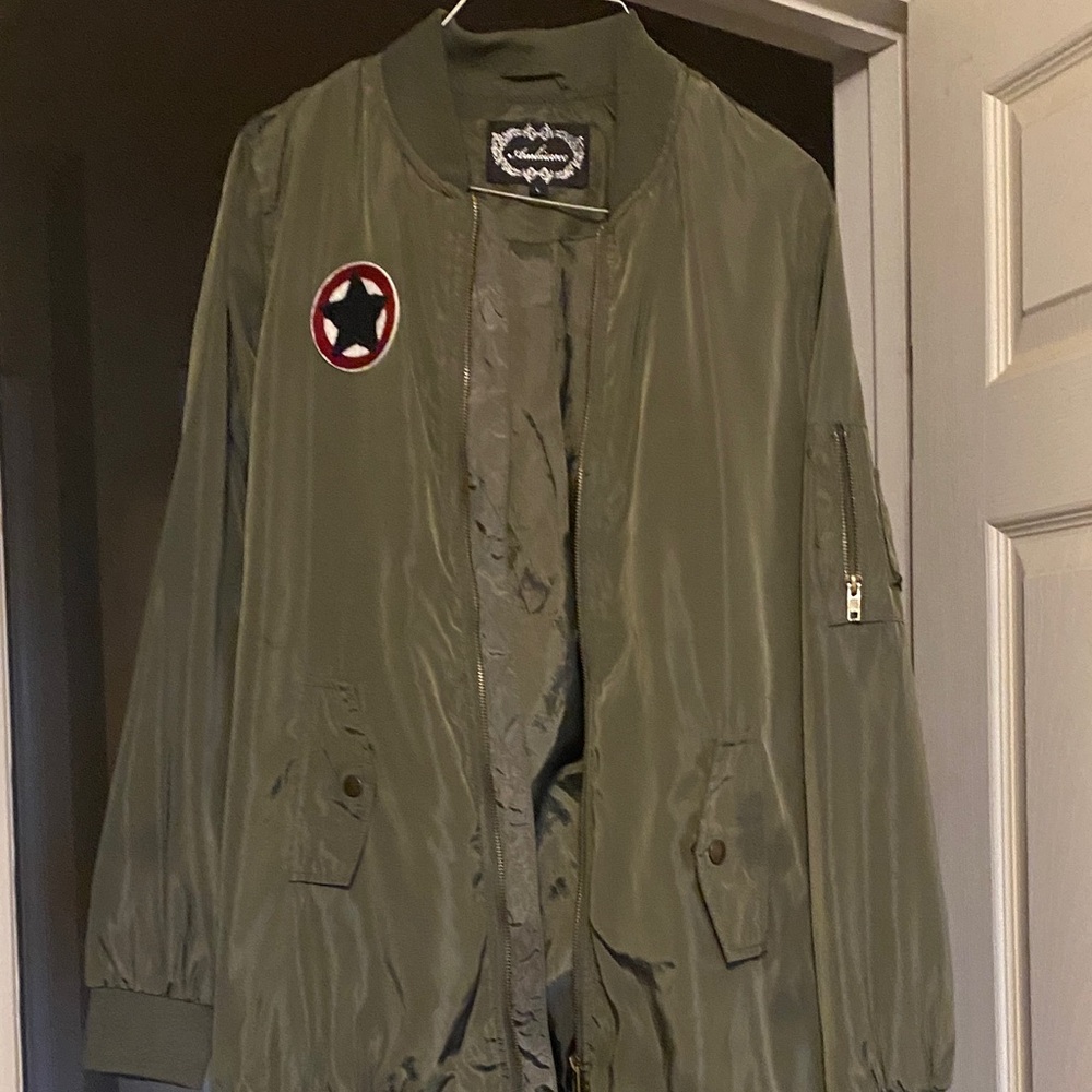 Ambiance Olive Green Bomber Jacket